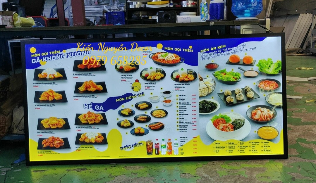 mẫu hộp đèn menu món ăn